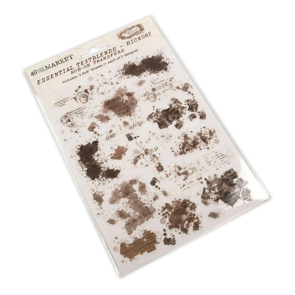 49 & Market Vintage Bits Essential Textblends Transferencias para frotar - Hickory